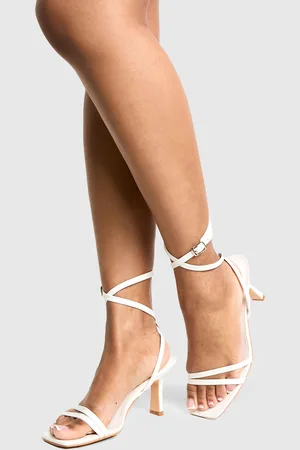 Boohoo Womens Wide Fit Double Strap Mid Height Heels - - Size UK 4
