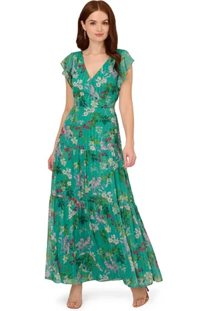 Adrianna Papell Womens Print Tier Maxi Dress - - Size 6 UK