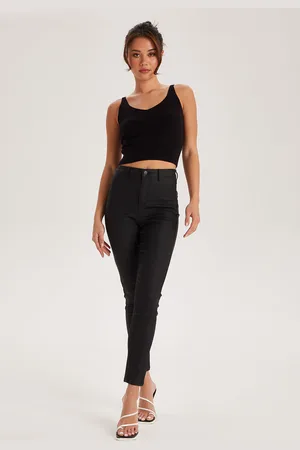 Urban Bliss Womens Leather-Look High Waist Skinny Disco Jean - Size 16 UK