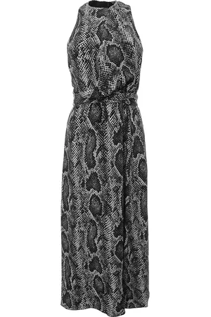 Raey Womens Snake Print Cross Front Silk Halter Dress in - Size 4 UK