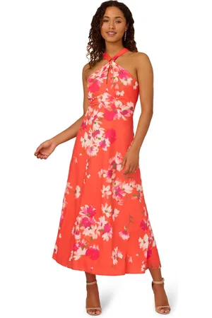 Adrianna Papell Womens Empire Halter Chiffon Dress - - Size 20 UK