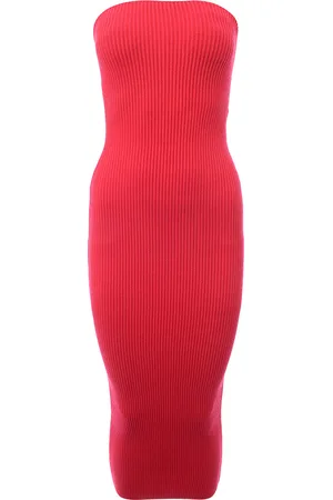 Raey Womens Knitted Rib Bandeau Dress in - Size Large