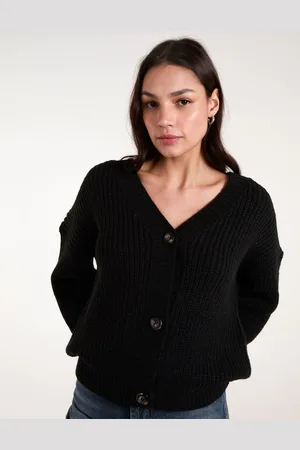 Blue Vanilla Womens Button Front Cardigan - Leather - Size Medium/Large