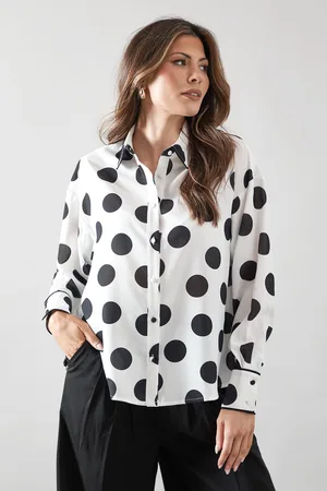 wallis Womens Spot Piping Detail Pocket Shirt - - Size 16 UK