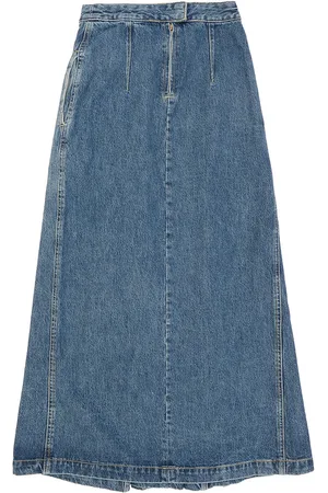 Raey Womens Panelled Organic Blend Denim Full Skirt in - Size 4 UK