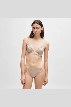 HUGO BOSS Womens Monogram Lace Triangle Bra in - Size 36B