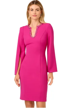 Adrianna Papell Womens Knit Crepe Jewel Short Dress - - Size 10 UK