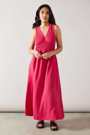 wallis Womens Petite Woven Shirred Waist Maxi Dress - - Size 20 UK
