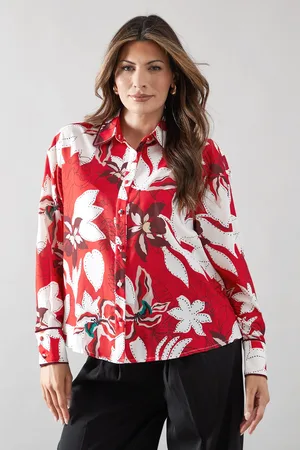wallis Womens Floral Piping Detail Pocket Shirt - - Size 18 UK