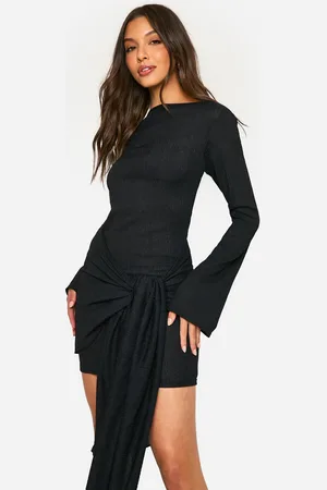 Boohoo Womens Texture Wrap Tie Front Mini Dress - - Size 18 UK