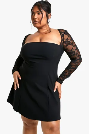 Boohoo Womens Plus Lace Bengaline Skater Dress - - Size 28 UK
