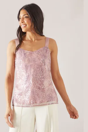 wallis Womens Sequin Cami Top - - Size 14 UK
