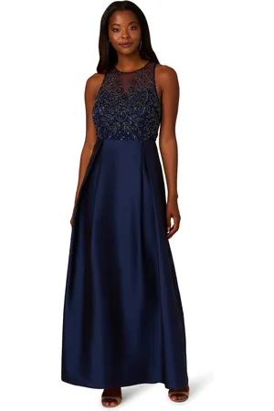 Adrianna Papell Womens Bead Combo Taffeta Long Dress - - Size 10 UK