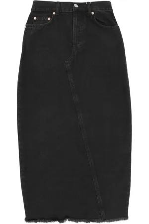Raey Womens Split Back Organic Denim Midi Skirt in - Size 6 UK