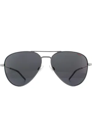 HUGO BOSS Hugo Boss Mens by Aviator Dark Ruthenium Sunglasses - , Size: 59x14x150mm Metal - Size 59x14x150mm