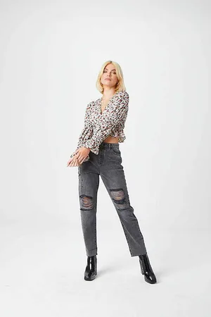 Urban Bliss Womens Ripped Mom Jeans - Size 10 UK