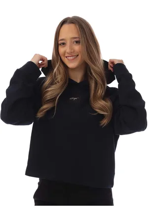 HUGO BOSS Womens Nemolia Hooded Sweatshirt in Dark Cotton - Size 10 UK