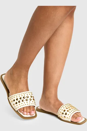 Boohoo Womens Wide Fit Studded Sandals - - Size UK 7