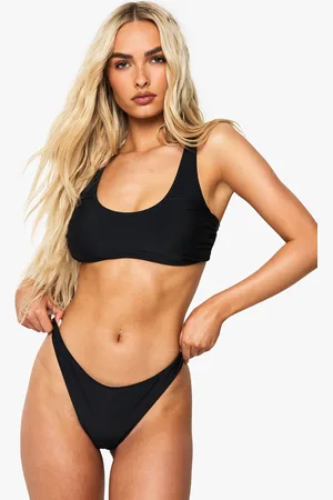 Boohoo Womens Swimwear Essentials Fuller Bust Scoop Bikini Top - - Size 10 UK