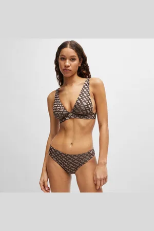 HUGO BOSS Womens Monogram Jacquard Bikini Bralette in - Size Large