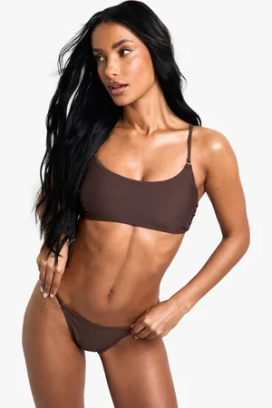 Boohoo Womens Swimwear Essentials Crop Bikini Top - - Size 16 UK