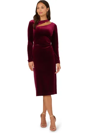 Adrianna Papell Womens Velvet Asymmetric Dress - - Size 14 UK