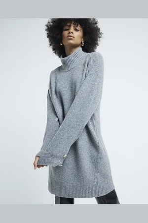 River Island Womens Midi Jumper Dress High Neck - Size Medium