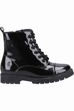 Hush Puppies Kids Unisex Lauren Patent Kid Girls Boots - - Size UK 11 Kids