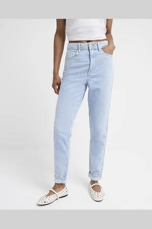 River Island Womens Mom Jeans Denim High Waisted Sculpt Cotton - Size 16 Regular