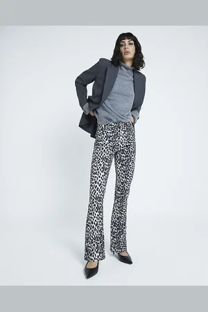 River Island Womens Bootcut Jeans Leopard Print Cotton - Size 6 Regular