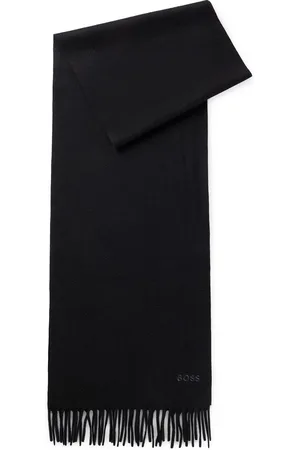 HUGO BOSS Mens Accessories Embroidered Logo Scarf in Cashmere - One Size