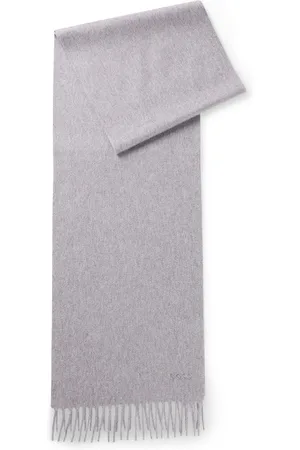 HUGO BOSS Mens Accessories Embroidered Logo Scarf in Cashmere - One Size
