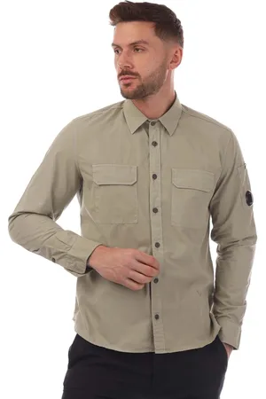 C.P. Company Mens Gabardine Buttoned Lens Shirt in Cotton - Size Small