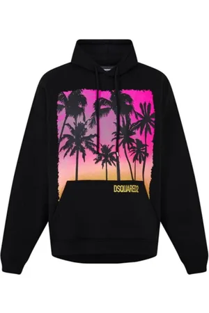 Dsquared2 Mens Sunrise Design Herca Fit Hoodie Cotton - Size Large