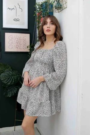 Urban Bliss Womens Animal Shirred Waist Dress - Size 8 UK