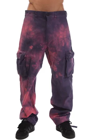 OFF-WHITE Mens Off White Tie Dye Contour Cargo Pants in Cotton - Size Large