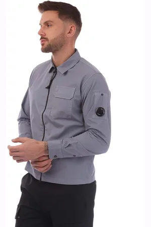 C.P. Company Mens Organic Gabardine Full-Zip Overshirt in Lavender - Cotton - Size Large