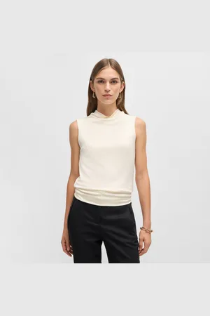 HUGO BOSS Womens Esensa Sleeveless Top in Textile - Size Small