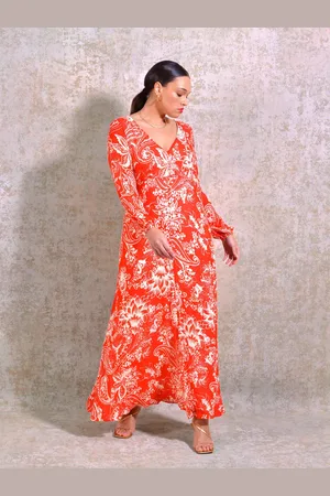 Live Unlimited London Womens Floral Blouson Sleeve Maxi Dress - Size 14 UK