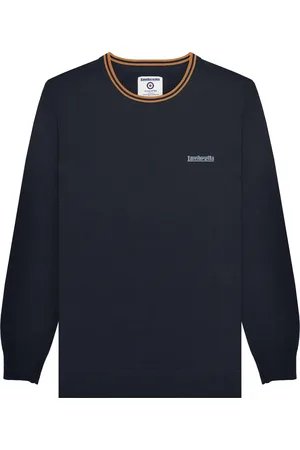 Lambretta Mens Knitted Tipped Jumper ( /Tobacco) Cotton - Size Large