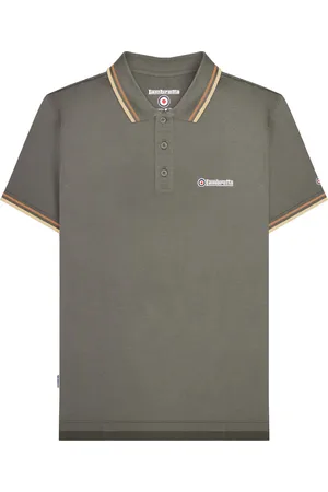 Lambretta Mens SS25 Twin Tip Polo Shirt (Granite) - Cotton - Size 4XL