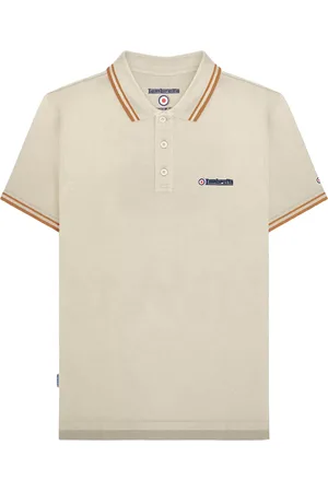 Lambretta Mens SS25 Twin Tip Polo Shirt (Jetstream) - Cotton - Size Medium