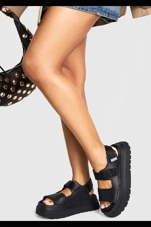 Boohoo Womens Chunky Platform Double Strap Sandal - - Size UK 5