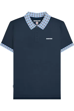 Lambretta Mens SS25 Gingham Polo Shirt Cotton - Size 3XL