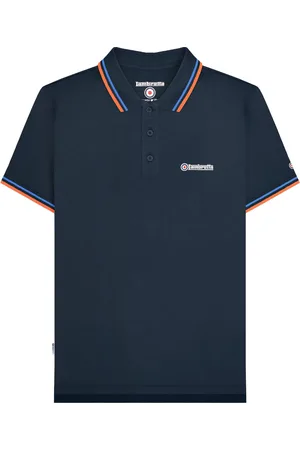 Lambretta Mens SS25 Twin Tip Polo Shirt ( /Blue) Cotton - Size X-Large
