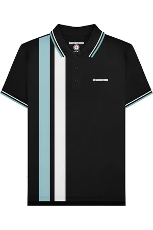 Lambretta Mens SS25 Vertical Stripe Polo Shirt Cotton - Size 2XL