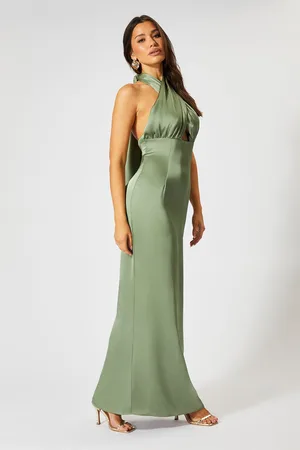 MissPap Womens Satin Wrap Multi Way Maxi Dress - - Size 14 UK