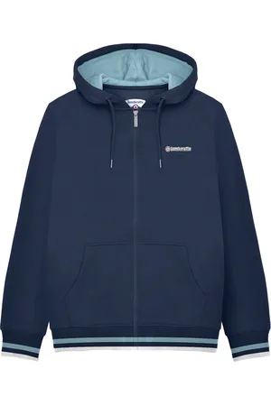 Lambretta Mens SS25 Full Zip Hoodie (Navy/Smoke Blue) - Size 4XL