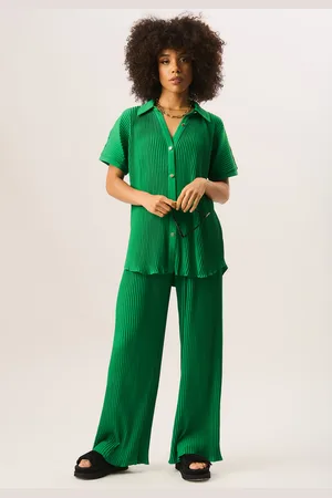 Gini London Womens Plisse Short Sleeve Oversized Shirt - - Size Small