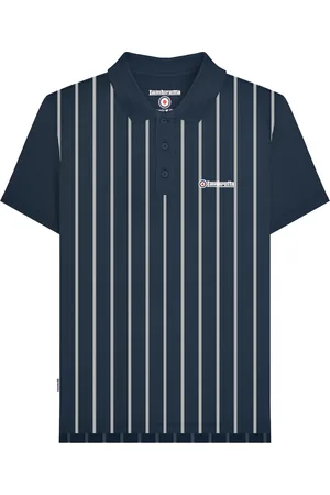 Lambretta Mens Pinstripe Polo Shirt ( /White) Cotton - Size X-Large